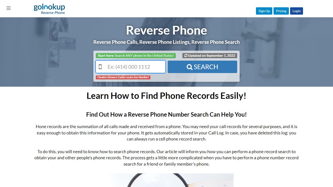 How to Search Phone Records, Phone Record Search - GoLookUp